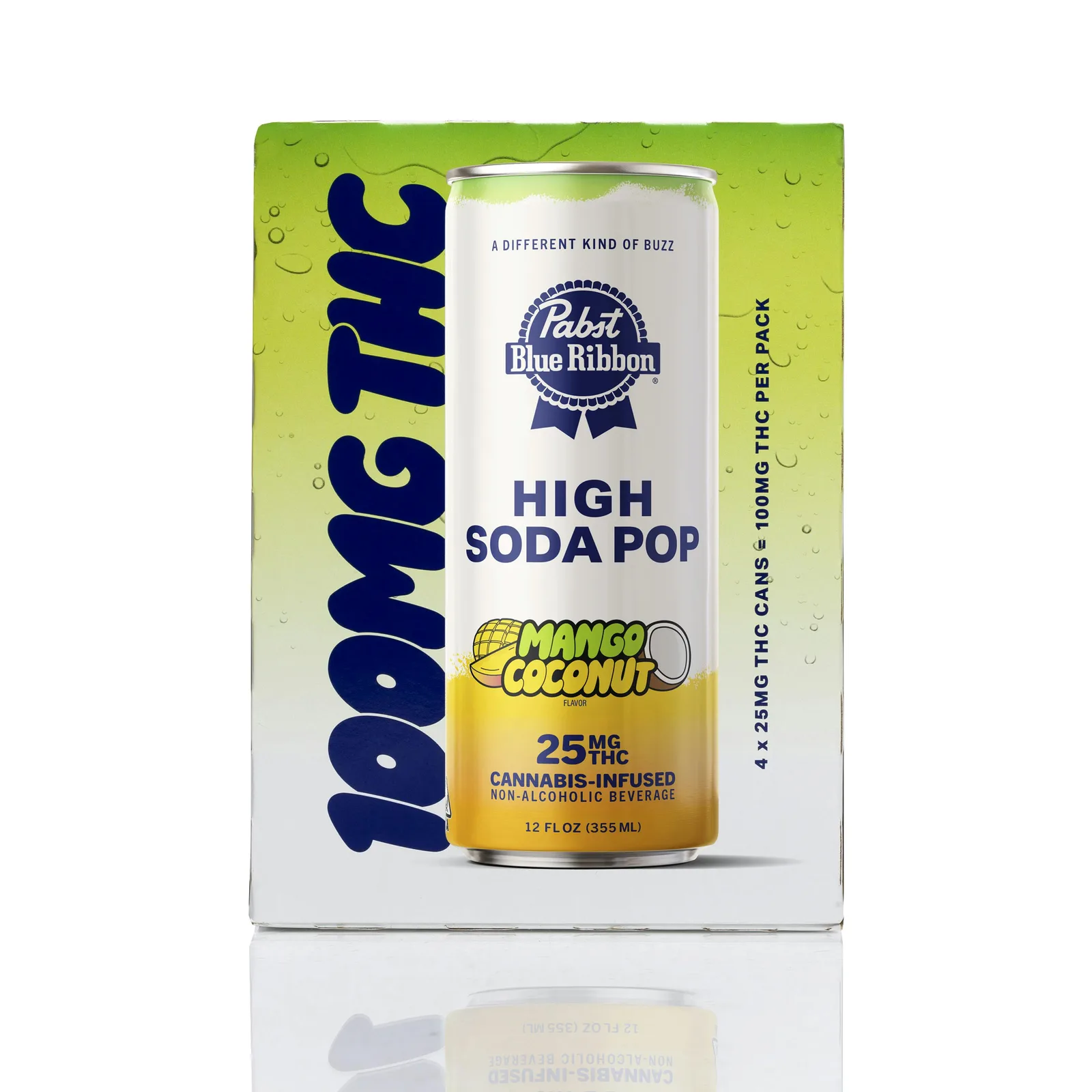 PABST | Cannabis Infused High Soda Pop - Mango Coconut | 25mg | 4 pack
