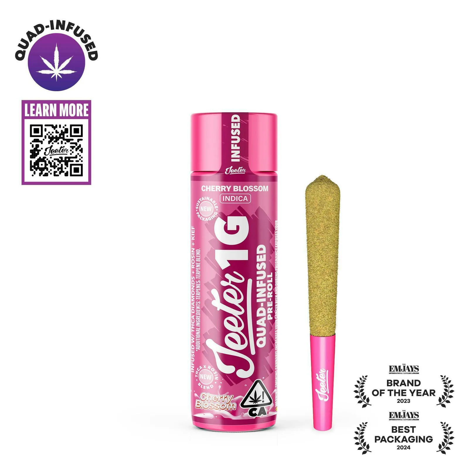 Jeeter | Cherry Blossom | Quad-Infused Joint | 1g