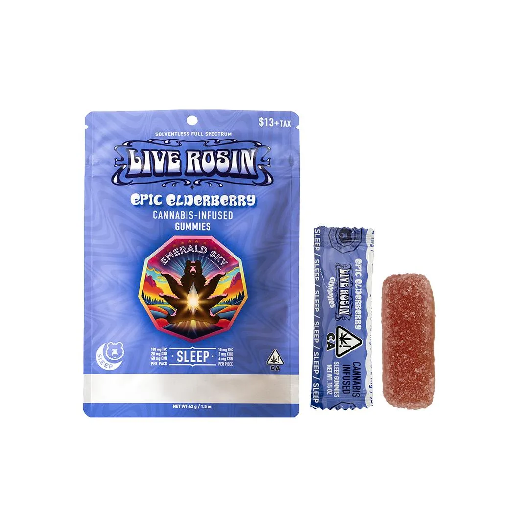 Emerald Sky | Epic Elderberry | Live Rosin Gummies | 10pk