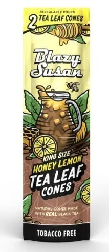 ROLLING PAPERS - BLAZY SUSAN - TEA LEAF CONES HONEY LEMON - KING SIZE
