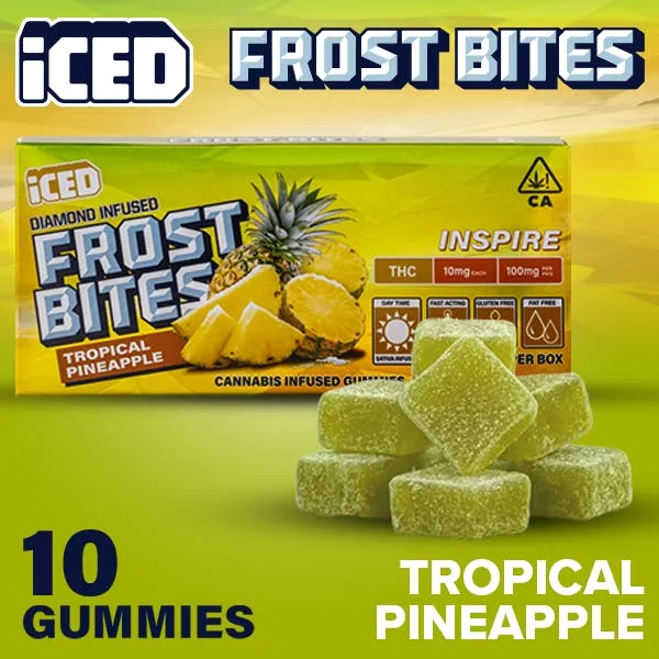 ICED - Gummies - Frostbites - 10mg 10pk - Inspire - Tropical Pineapple