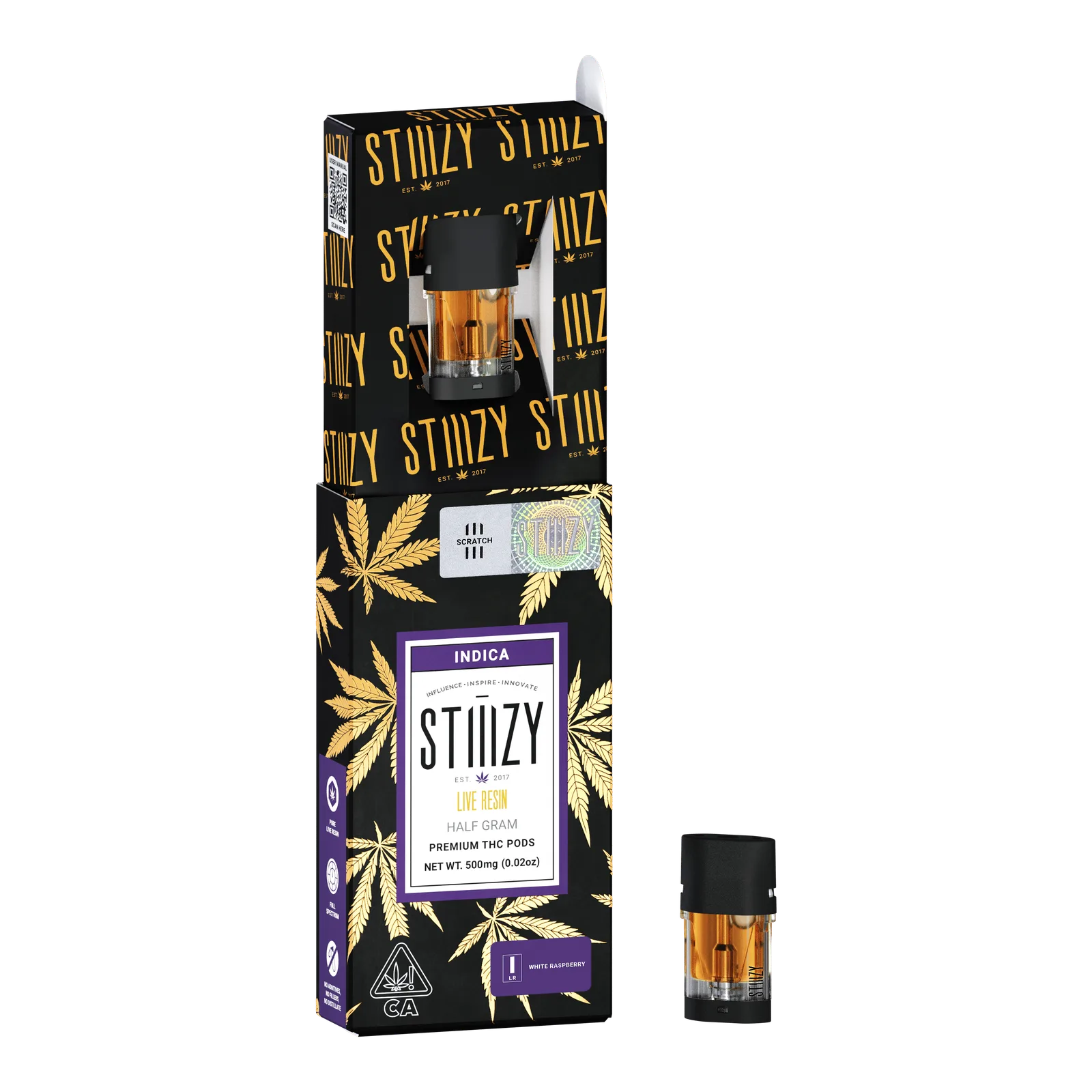 Vape Cartridge - WHITE RASPBERRY .5G Live Resin Pod - STIIIZY