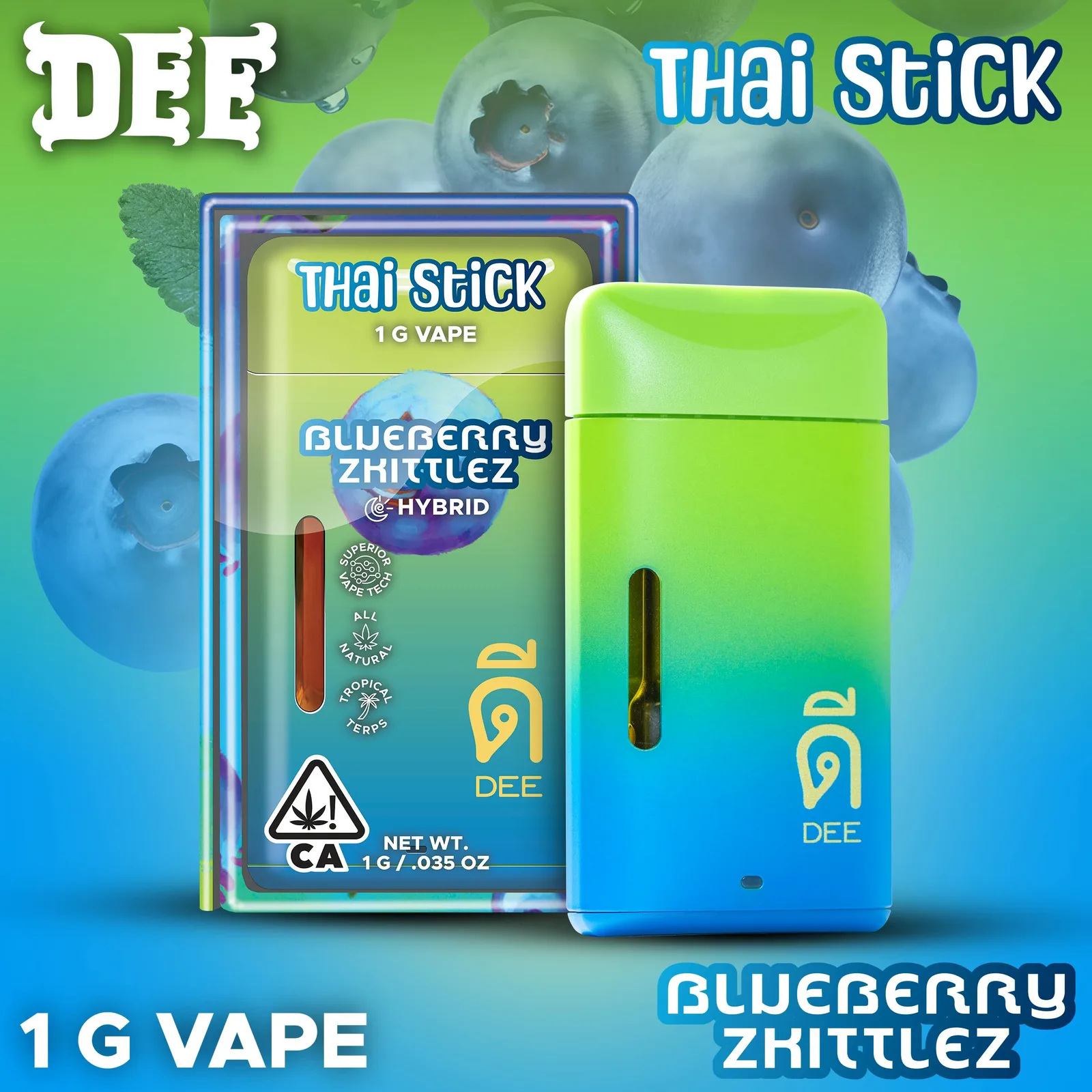 Dee Thai | Blueberry Zkittlez | Thai Stick Vape