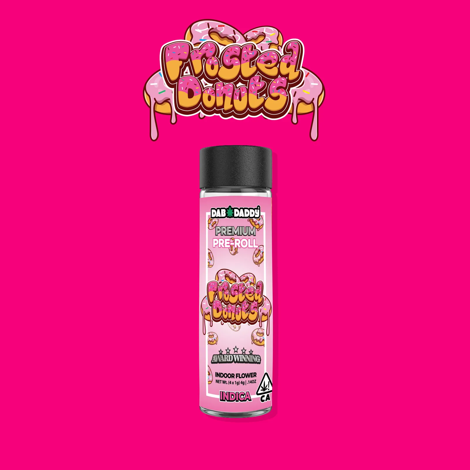 Frosted Donuts Pre-Rolls Dab Daddy® (4x1g) 4g Premium Indoor Flower