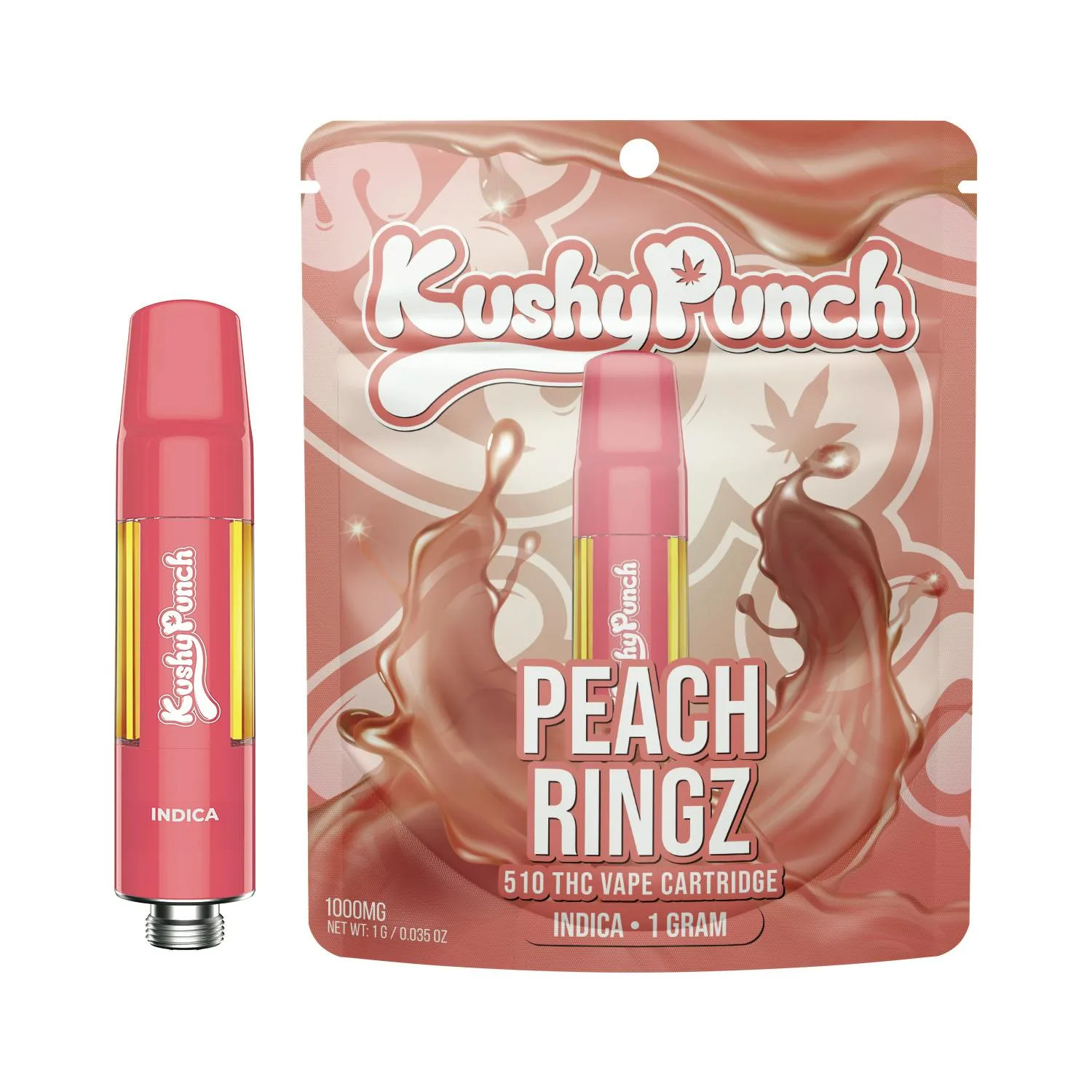1G Kushy Punch 510 Vape Cart - Peach Ringz