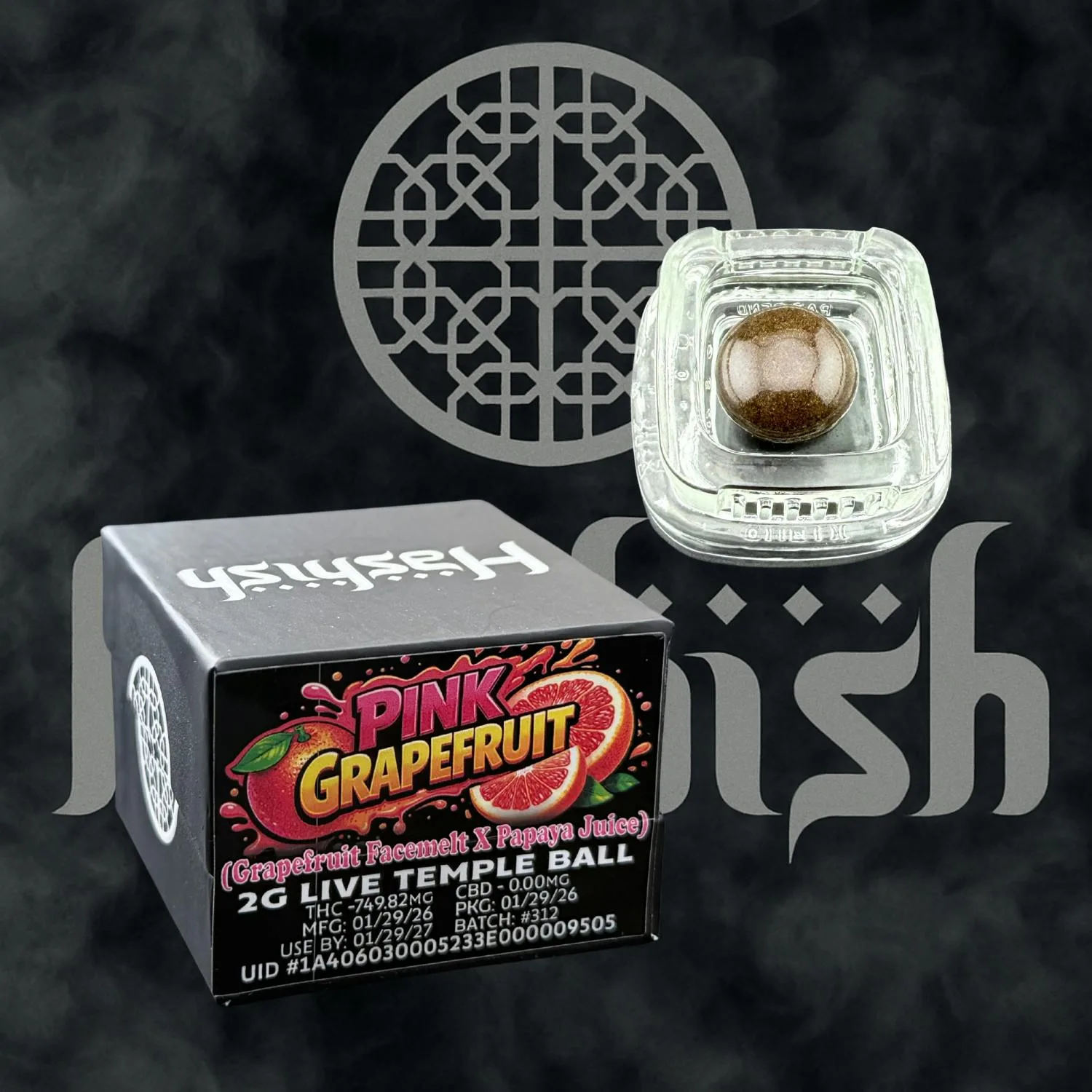Pink GrapeFruit 2g Live Temple Ball