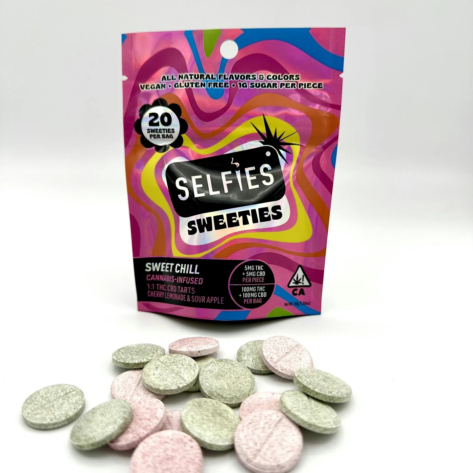 SELFiES SWEETiES - Infused Tarts | 20pk | 100mg THC:CBD - Sweet Chill (H)