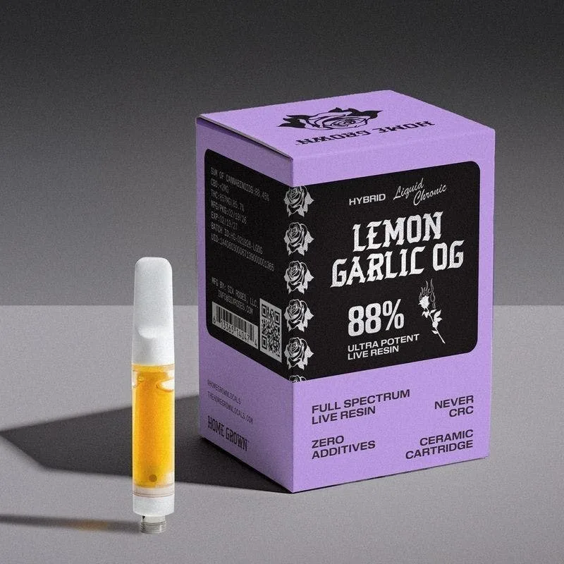 Home Grown - Lemon Garlic OG - Hybrid - 1g Live Resin 510 Cart