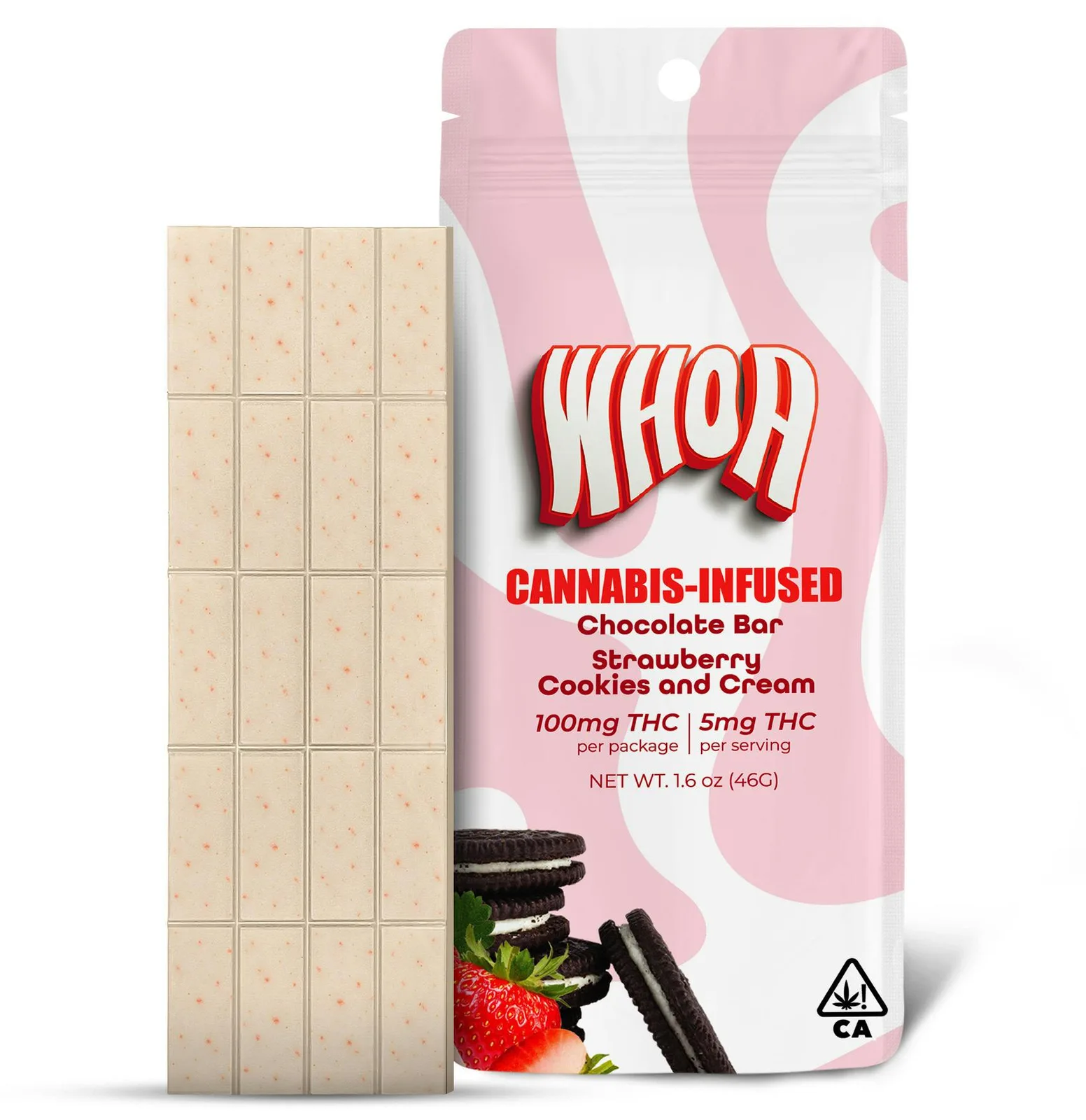 WHOA Strawberry Cookies and Cream - Bar (100mg)