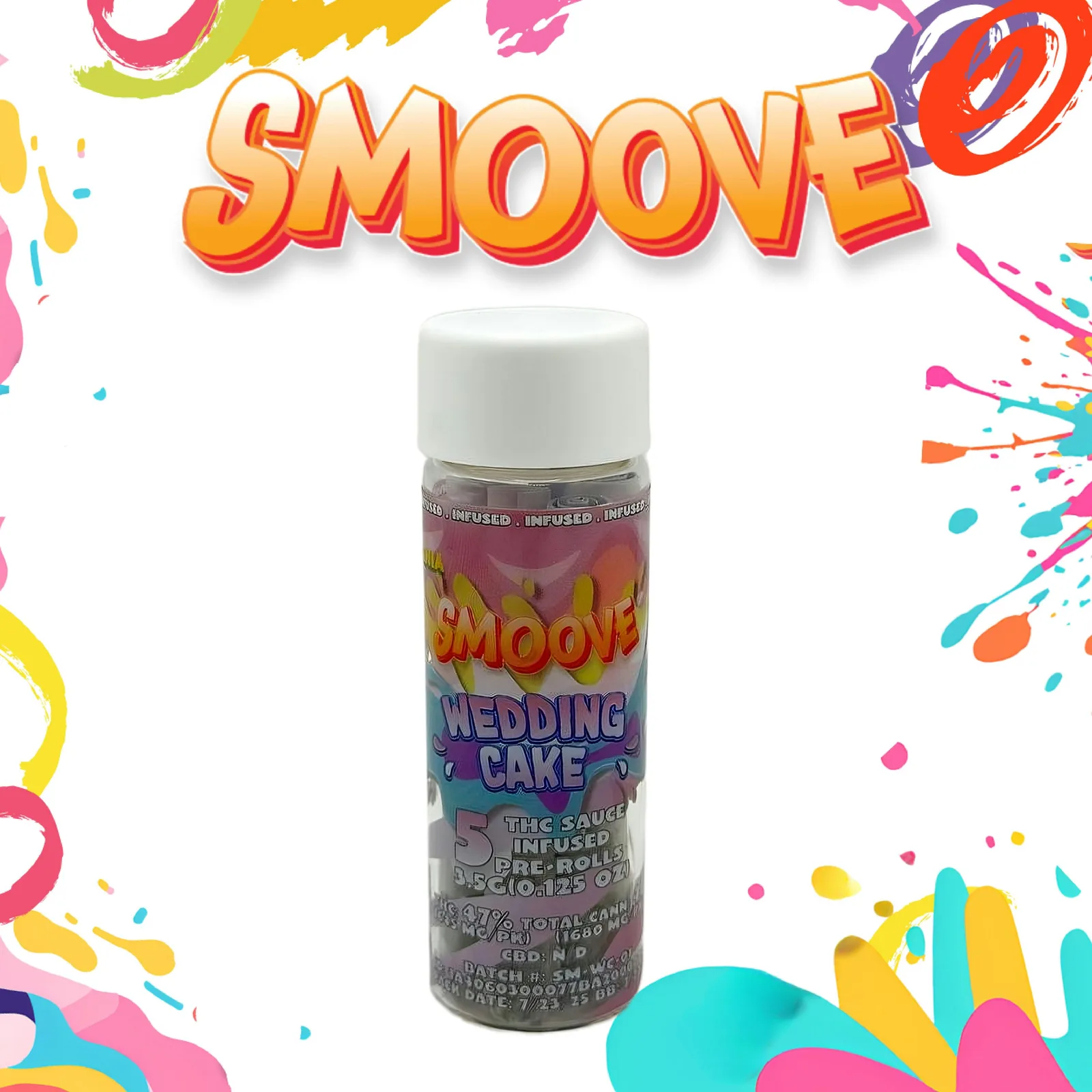 Smoove Infused Pre Rolls Wedding Cake 5 x 0.7 - 3.5 G