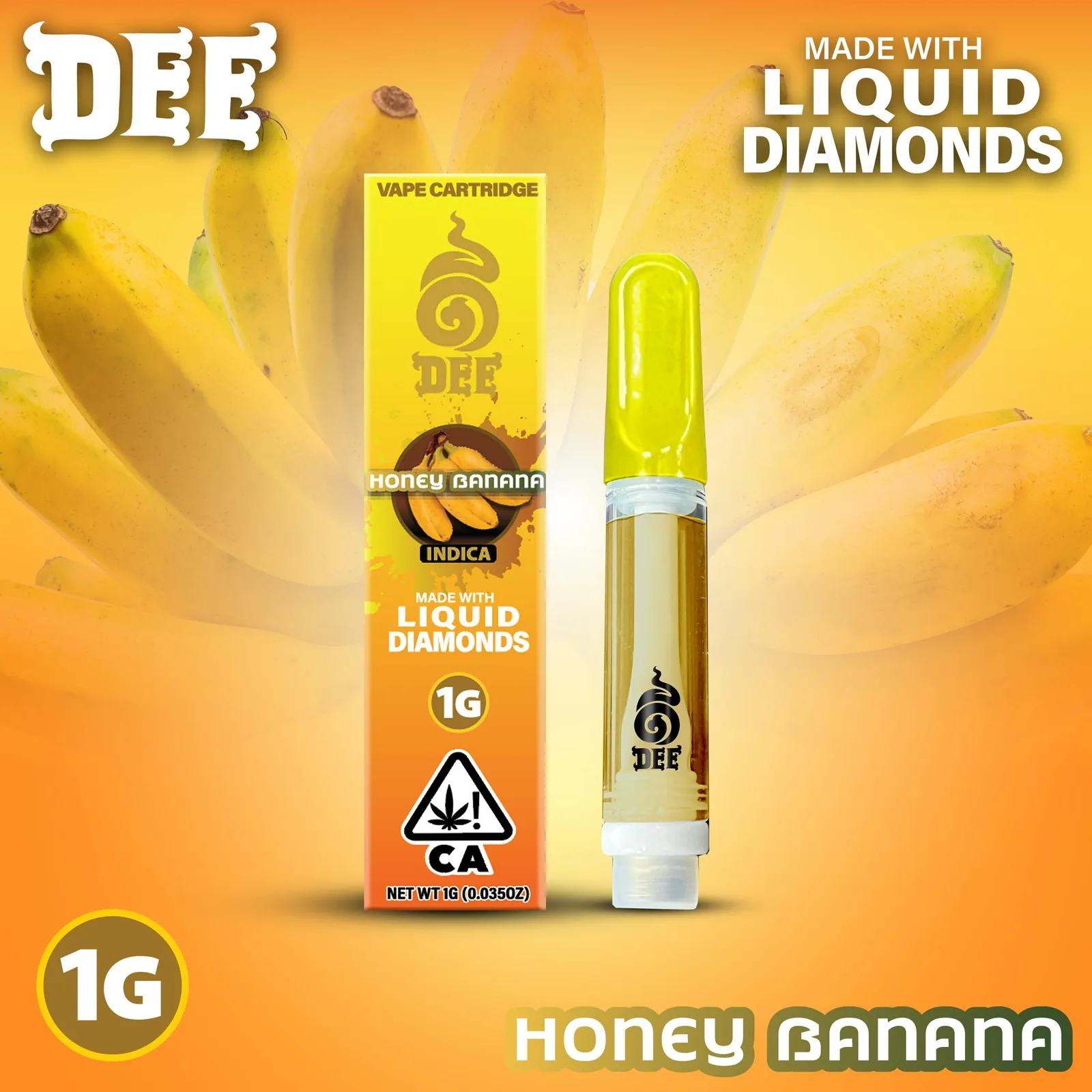 Dee - Vape Cartridge - 1g - Indica - Honey Banana