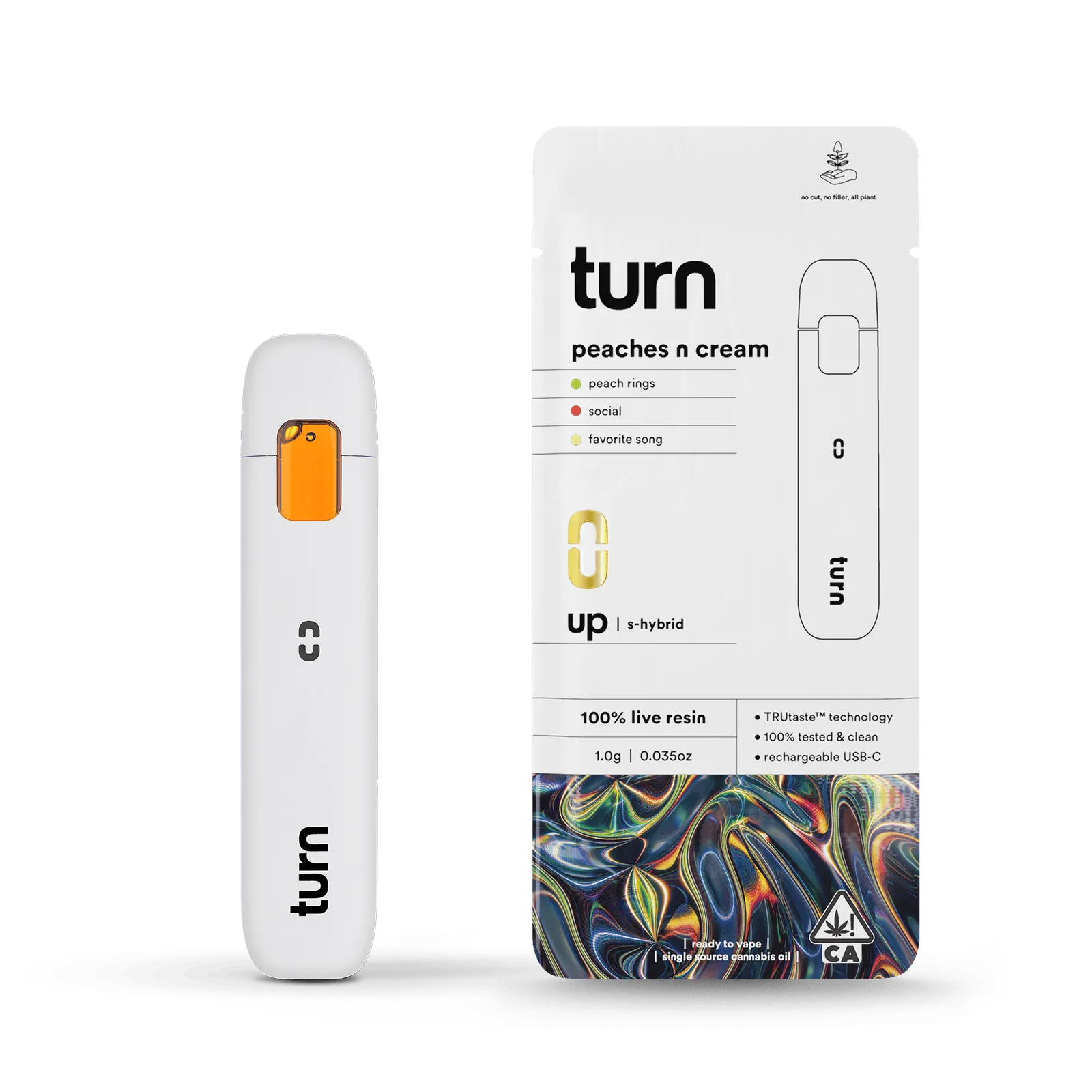 turn | Peaches n Cream | Live Resin Disposable | 1g