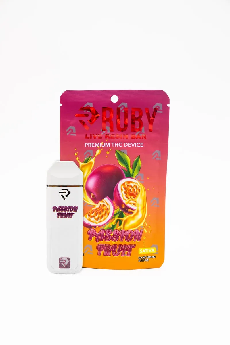 RUBY Passion Fruit Live Resin All In One 1000mg