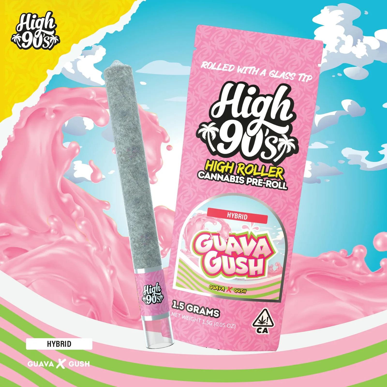 High 90s : Guava Gush 1.5g High Roller Pre-Roll