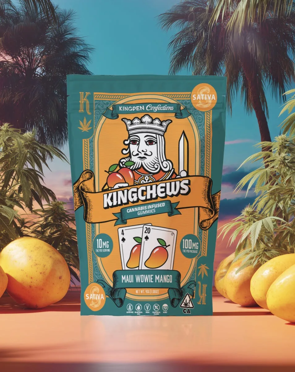 Kingpen | Kingchews | Maui Wowie Mango Gummies | 100mg | 10ct | 10mg/ea