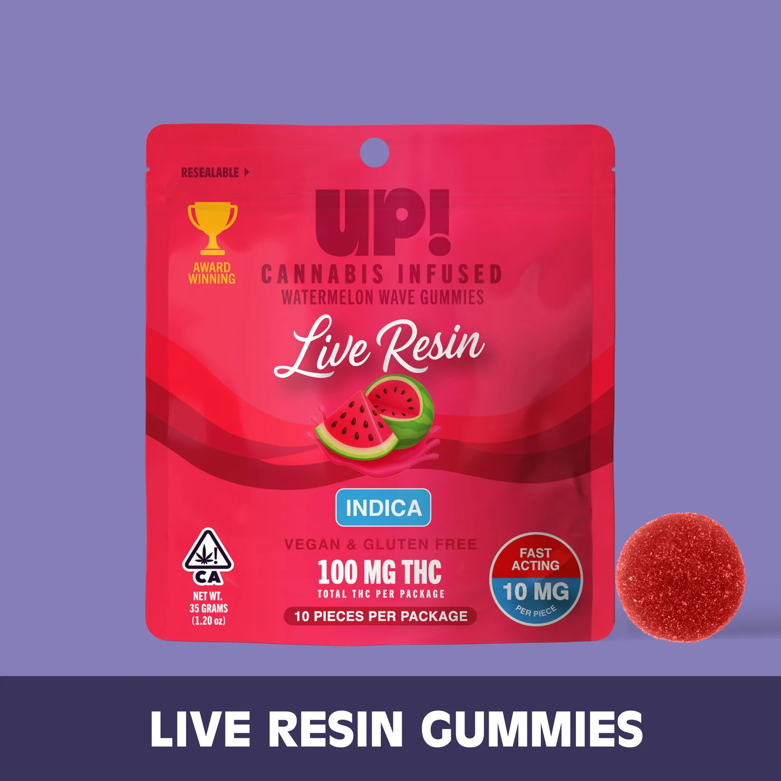 Watermelon Wave (Indica) Live Resin Edible 100mg