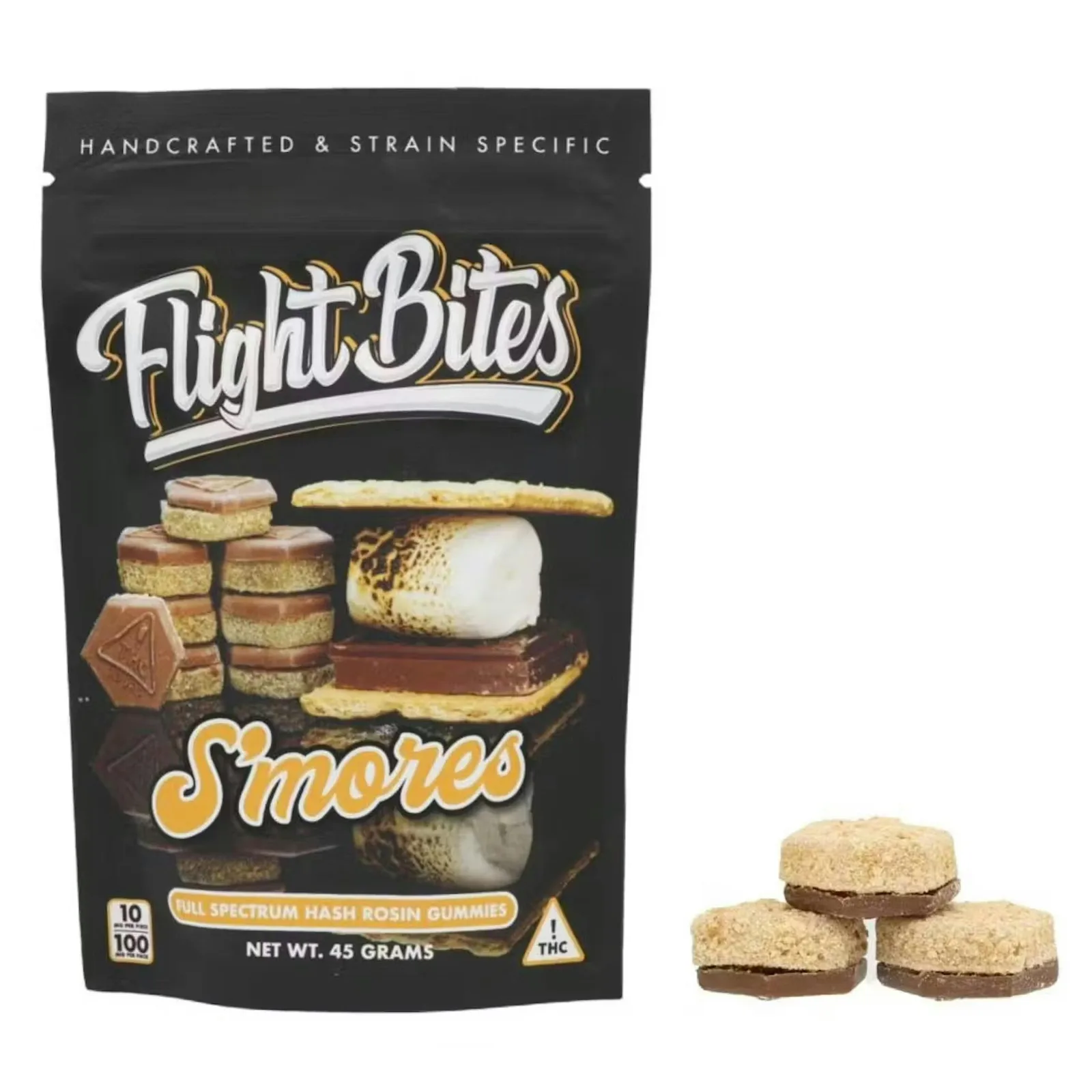 Flight Bites - S'mores - Live Hash Rosin - Gummies - 10ct - 100mg