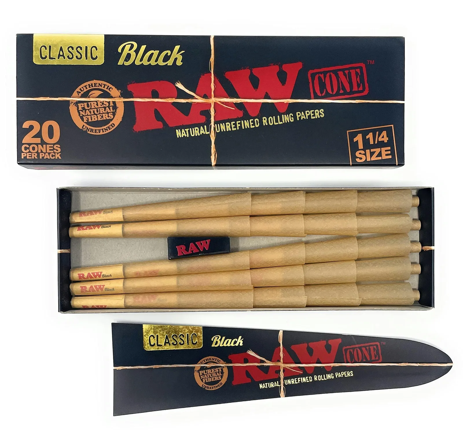 RAW - CONES 20 PACK (1 1/4)