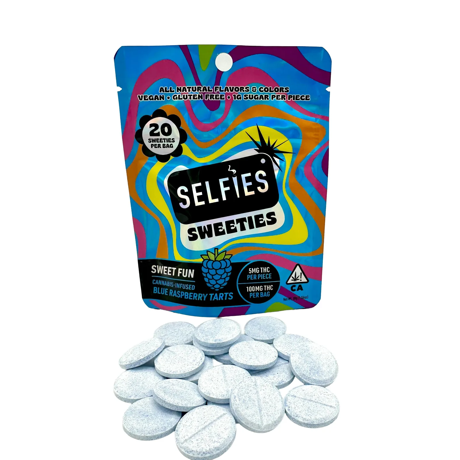 SELFiES SWEETiES - Infused Tarts | 100mg THC - Sweet Fun: Blue Raspberry