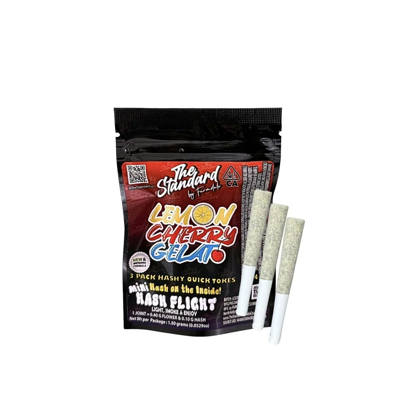 The Standard | Lemon Cherry Gelato | Infused Pre Rolls | .5g 3pk