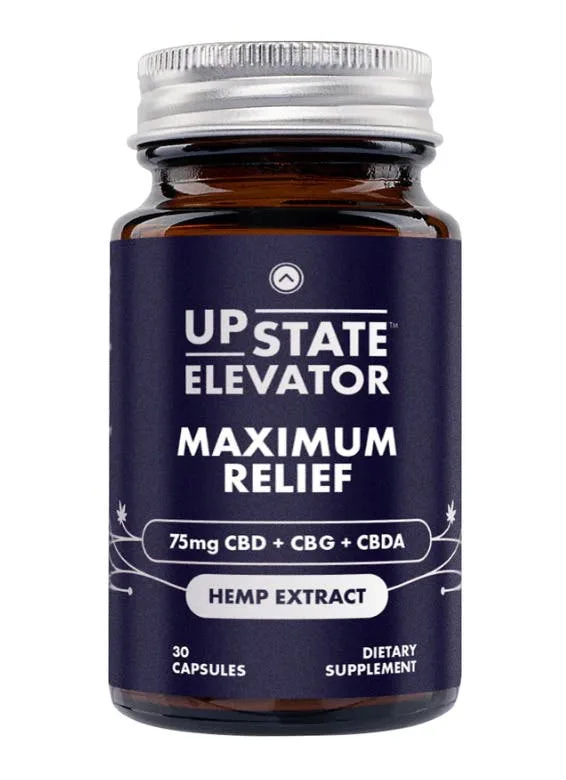 UPSTATE ELEVATOR - MAXIMUM RELIEF CAPSULES CBD+CBG+CBDa - 30pk
