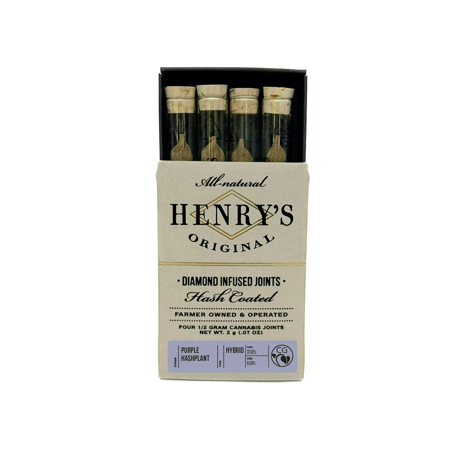 Henry's Original | Purple Hashplant | Infused Joints | 0.5g each | 4pk