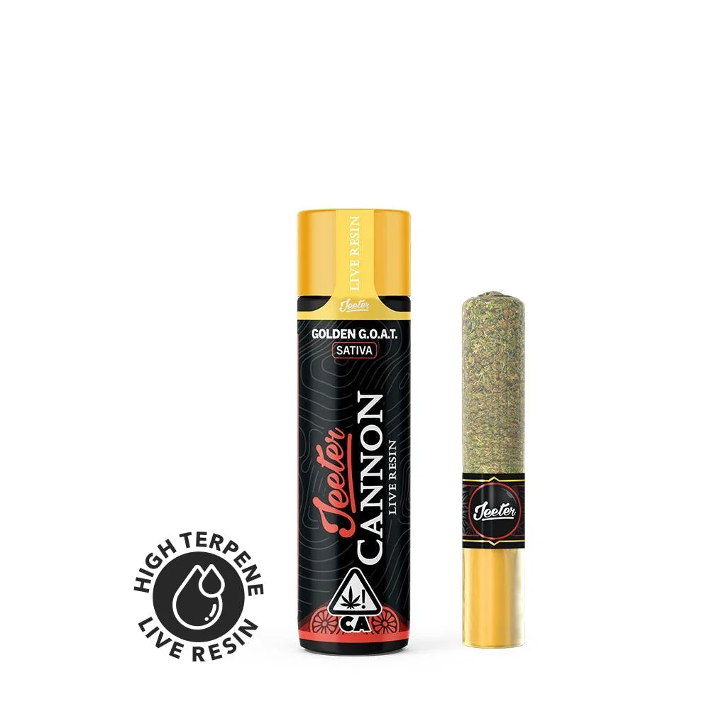 Jeeter | Golden G.O.A.T. | Live Resin Cannon | Infused Joint | 1.3g