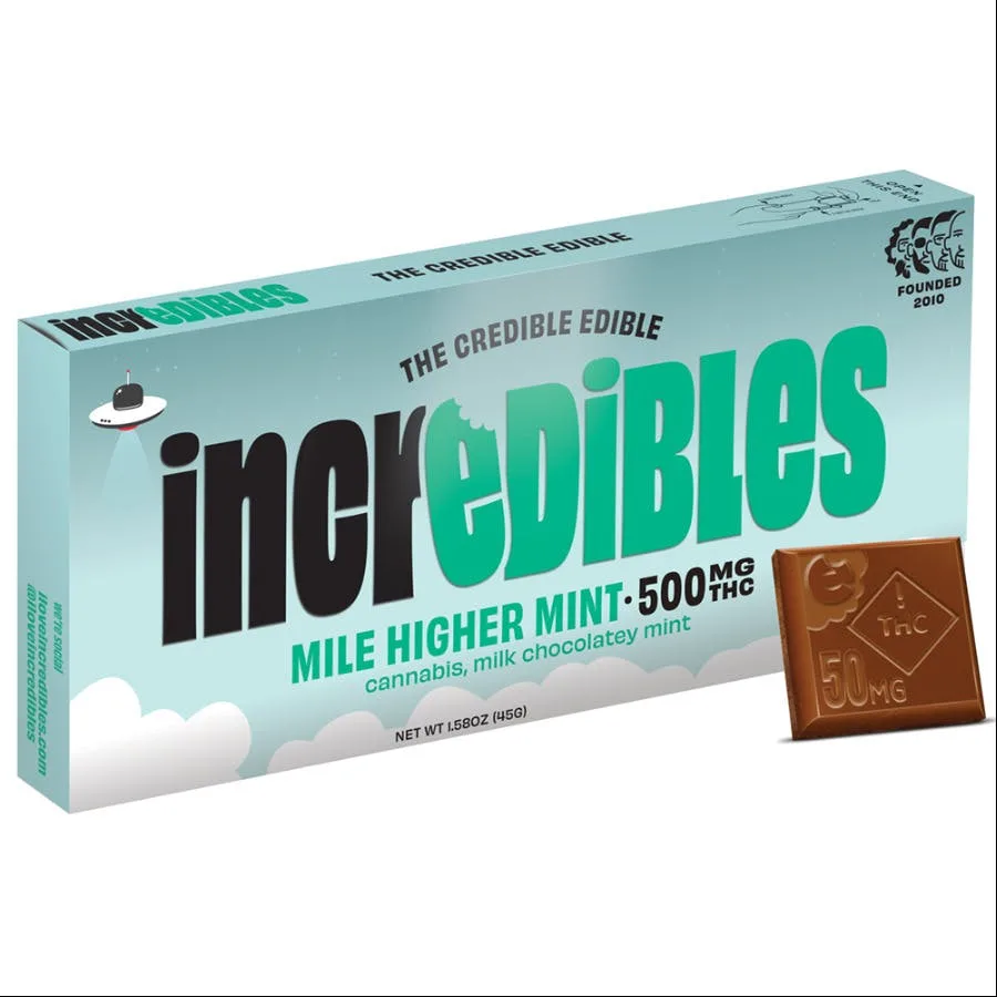 INCREDIBLES - MILE HIGH MINT CHOCOLATE BAR - 100mg