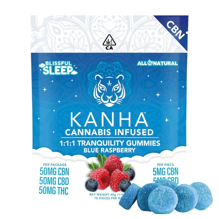KANHA - BLUE RASPBERRY GUMMIES - TRANQ 1:1:1 - 10pk