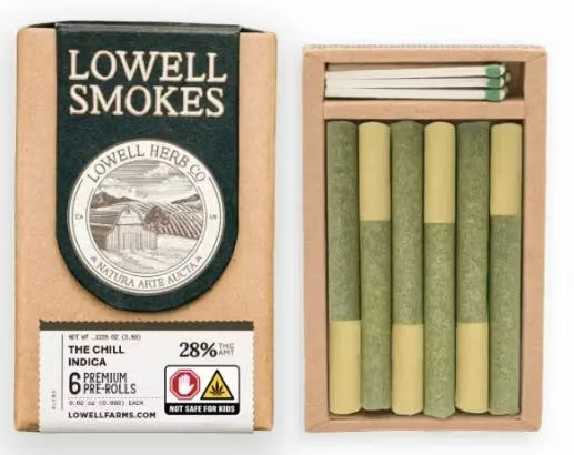 Lowell Smokes | 3.5g Pre-Roll Pack | The Chill Indica | 6 Premium Pre-Rolls