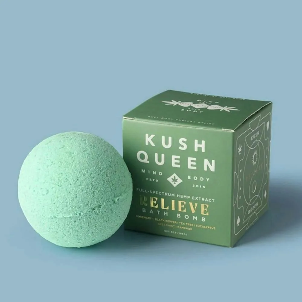 Kush Queen | 1:1 Bath Bomb | Relieve | Bath | 25mg:25mg CBD:THC