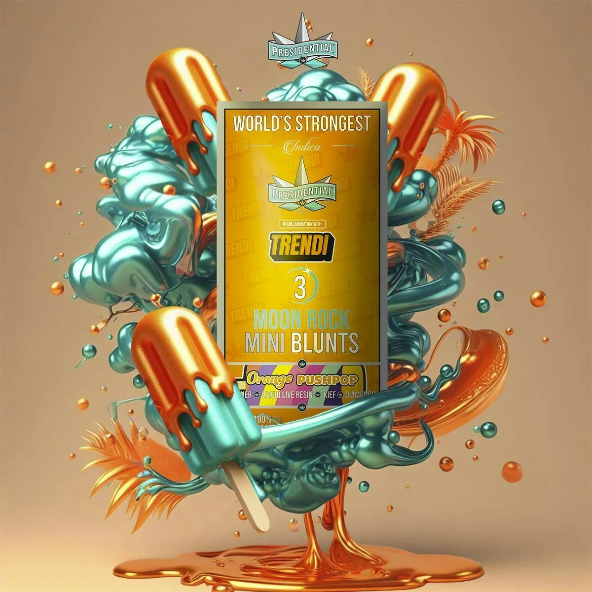 Pee-Wee Moon Rock Mini Blunts - Orange Push-Pop | 2.1g