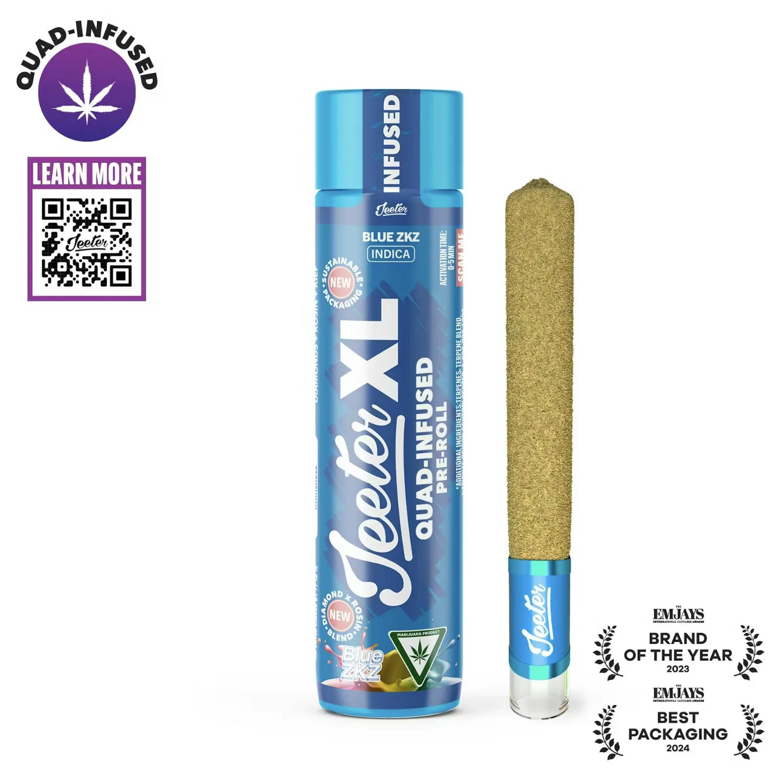 Jeeter | Blue ZKZ | XL Quad-Infused Joint | 2g