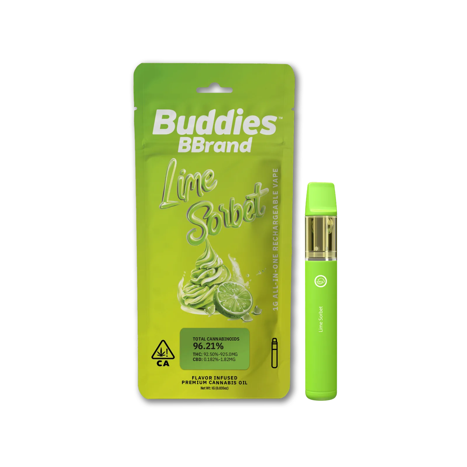 BBrand Lime Sorbet 1g AIO Vape