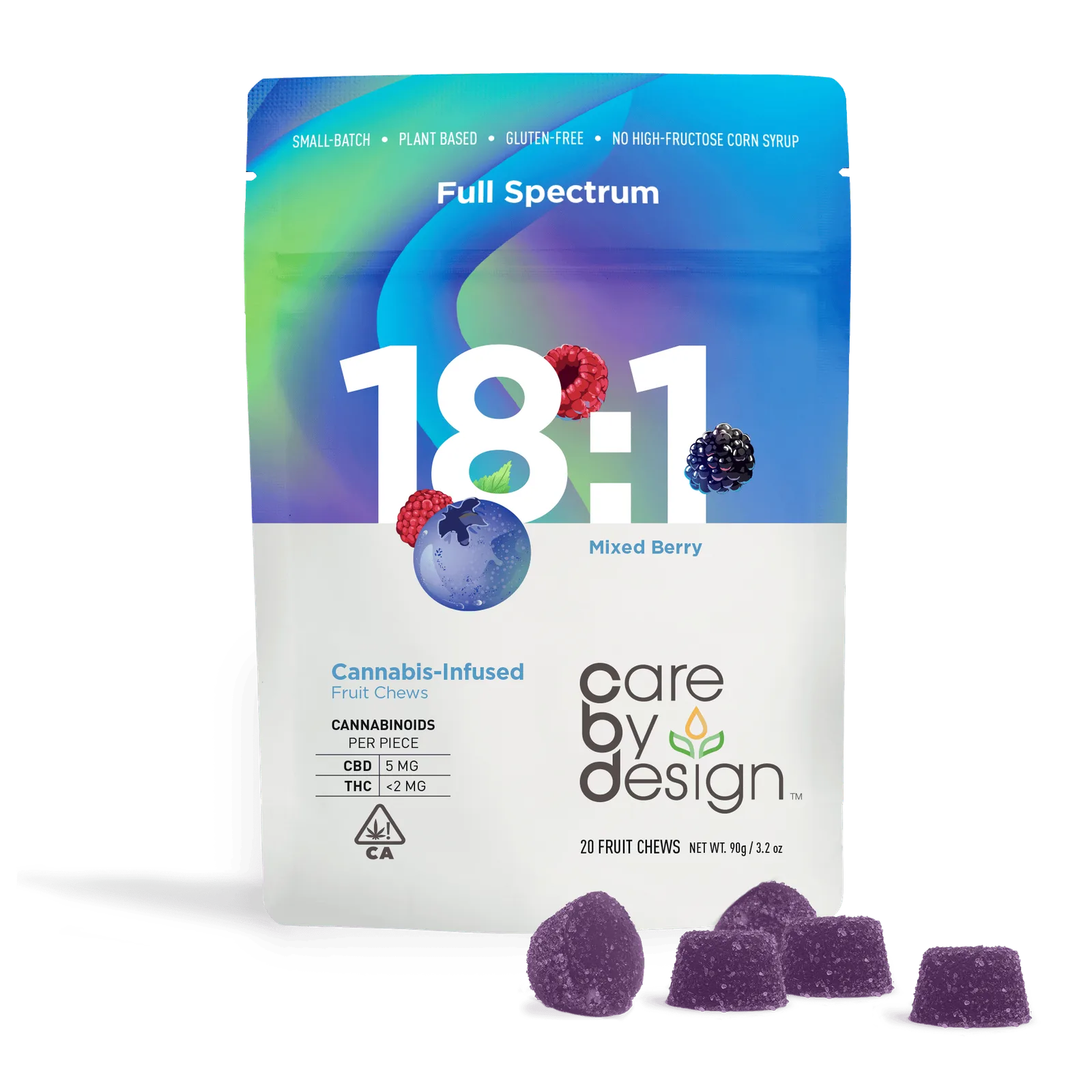 Care By Design | 18:1 CBD Mixed Berry Gummies 2mg THC 20ct