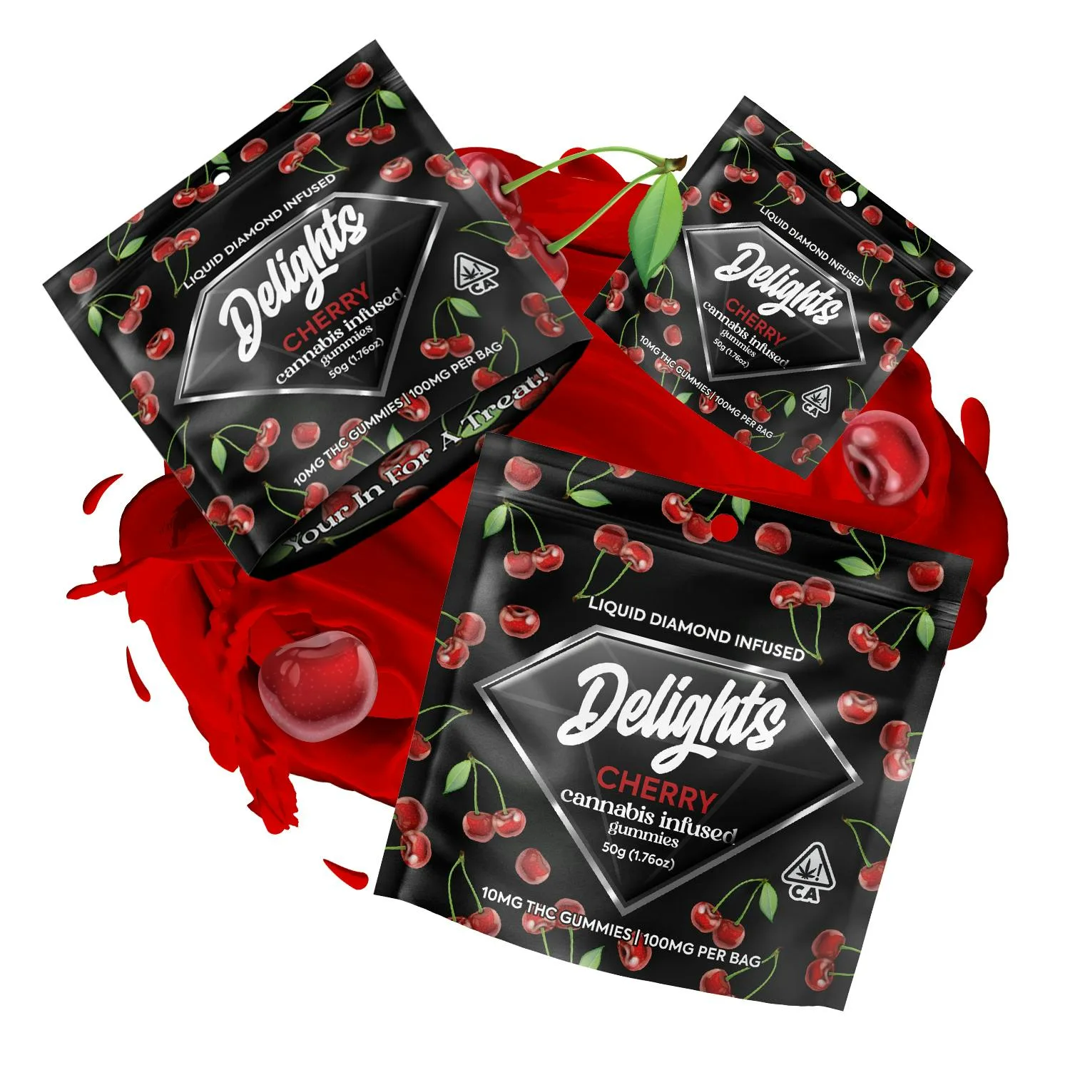 Cherry Delights Gummies Liquid Diamond Infused