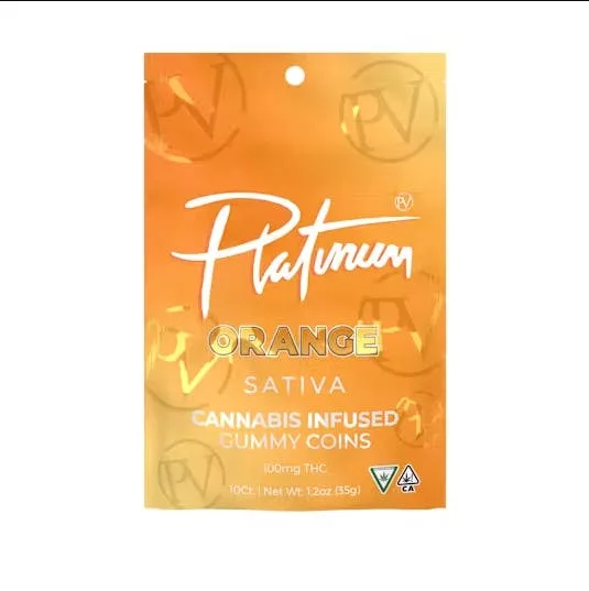 Platinum Vape | Orange Gummies | 100mg | 10ct | 10mg/ea