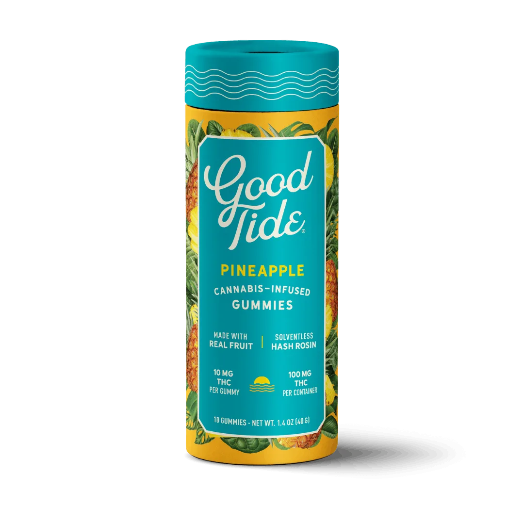 Good Tide Gummies Hash Rosin Pineapple 100mg 10pk