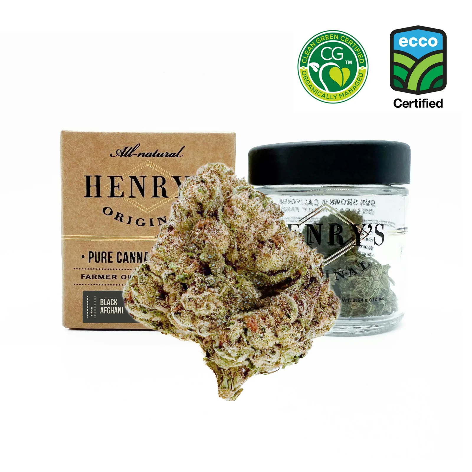 Henry's Original | Black Afghani | Jar Big Buds | 3.5g