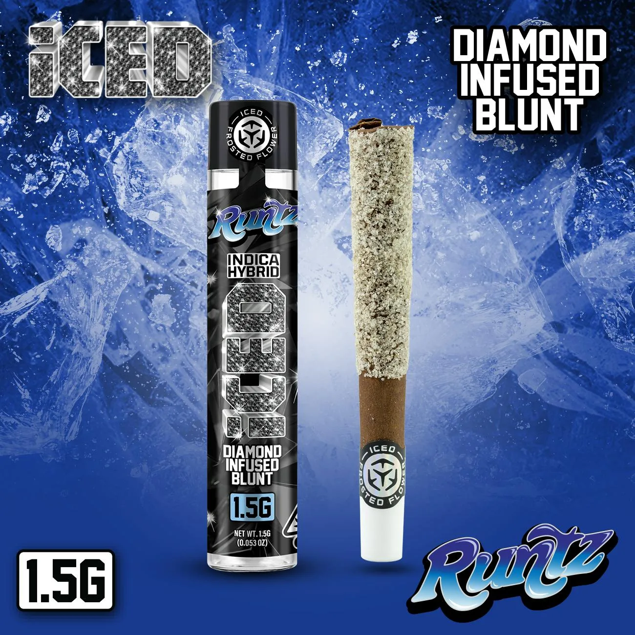 ICED - Infused Preroll - 1.5g - Blunt - Indica/Hybrid - Runtz