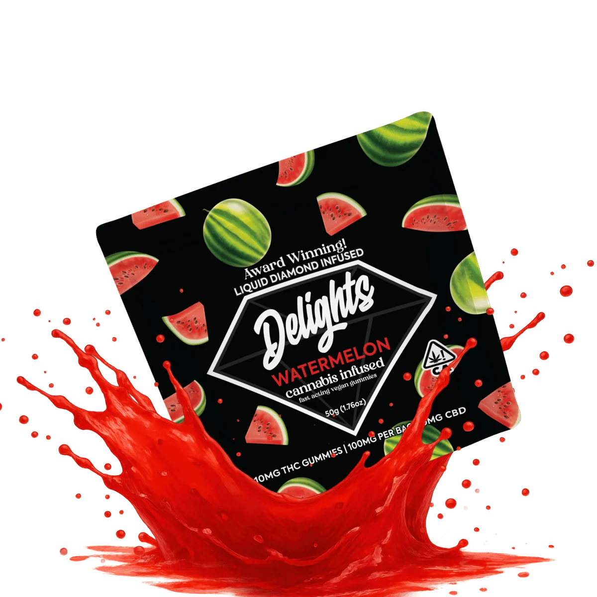 Watermelon Delights Gummies Liquid Diamond Infused