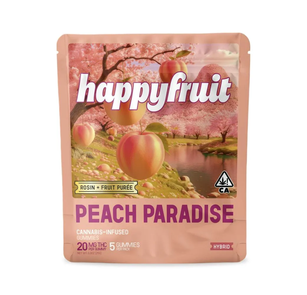 Happy Fruit - Peach Paradise Rosin Gummies - 100mg THC - 5pk