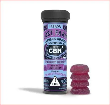 Kiva Lost Farm Resin Gummy Thornyberry 1:1 THC:CBN 100mg 10pk