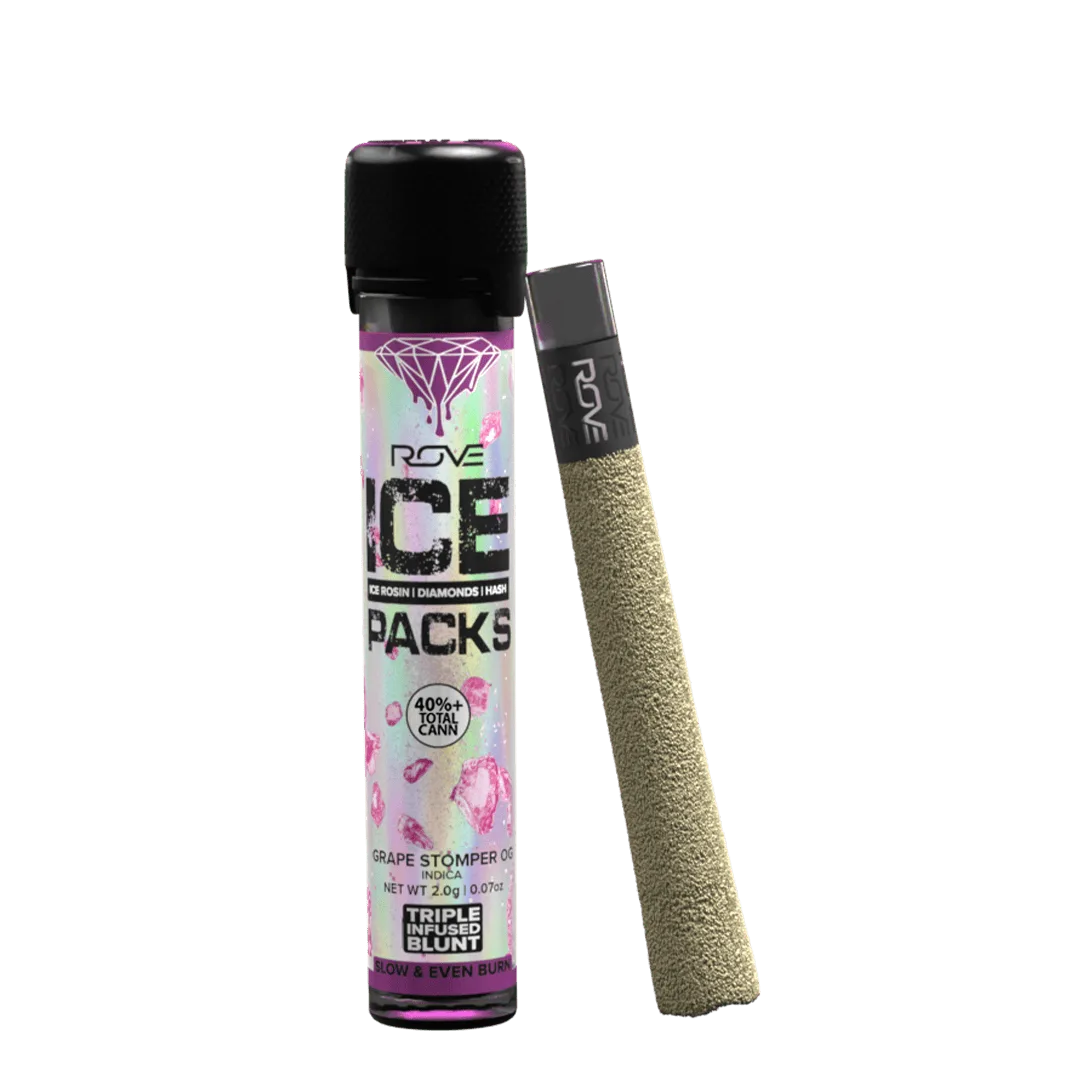 Grape Stomper OG - Infused Ice Pack Blunt (Rosin, Hash, and Diamonds) 2g
