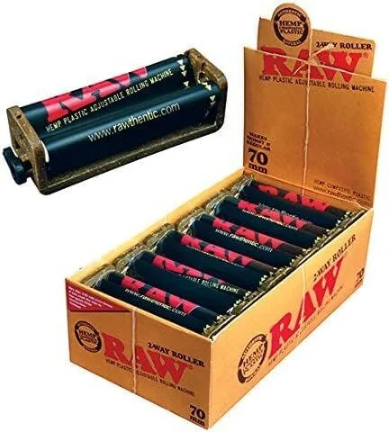 RAW HEMP PLASTIC ROLLER 79MM - BLACK