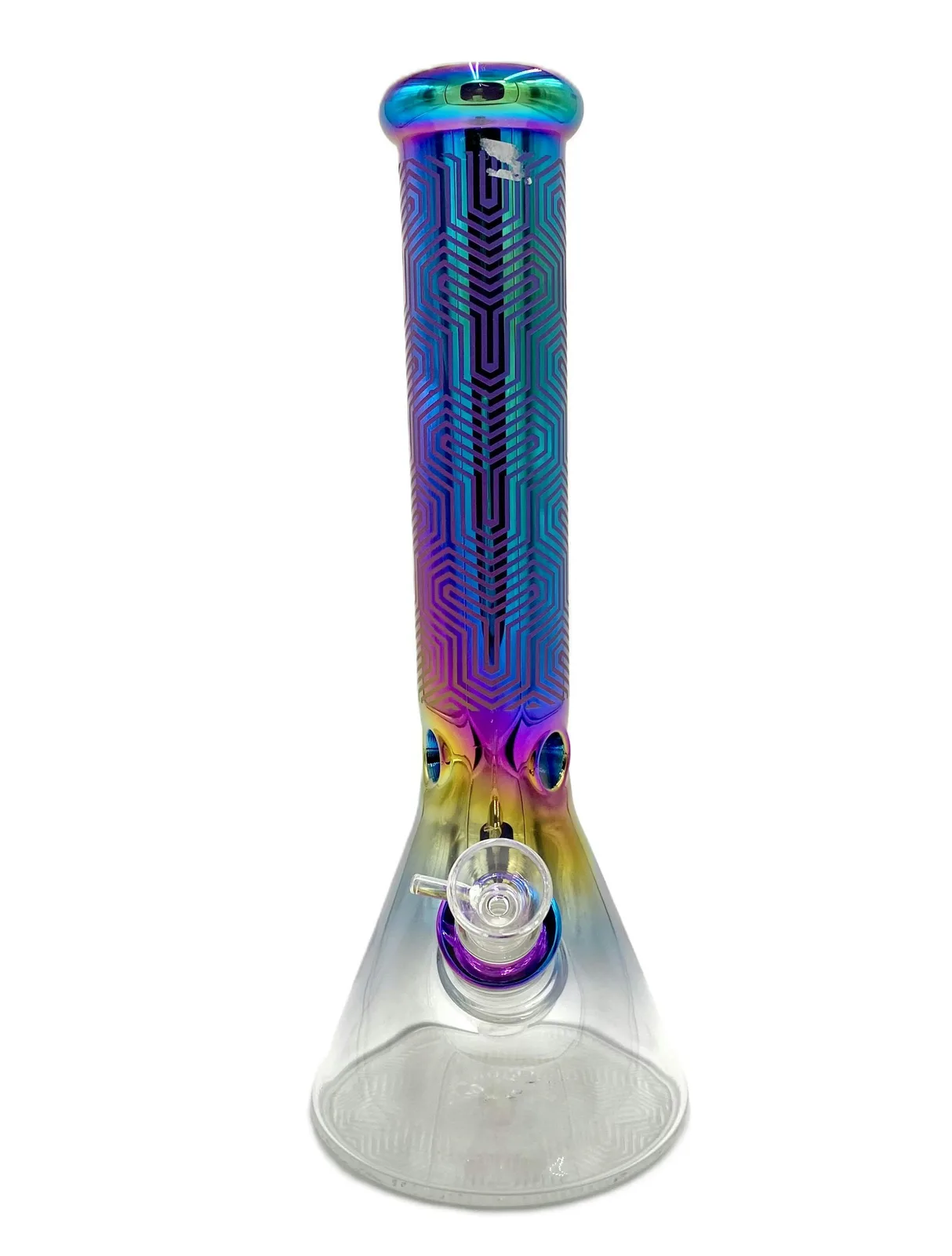 GLASS - 13" CHROME DESIGN RAINBOW BASE BEAKER - WTP1906
