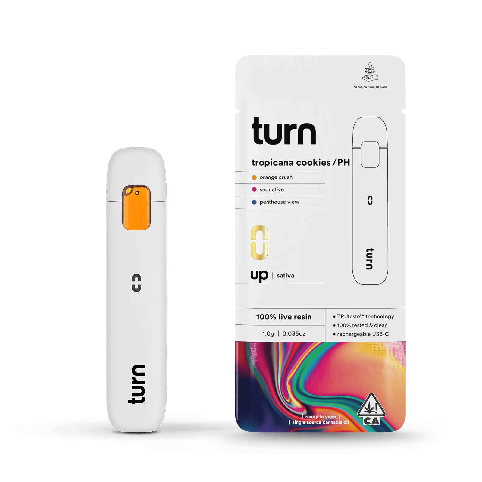 turn | Tropicana Cookies // PH | Live Resin Disposable | 1g