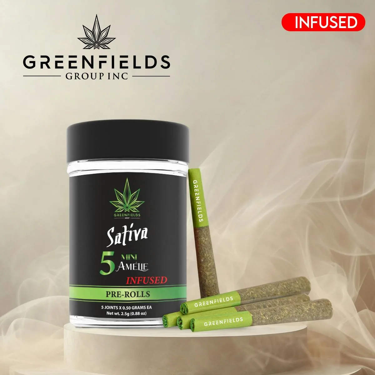 Durban poison – Kief Infused Mini Pre Rolls | 5-Pack (2.5g) Sativa