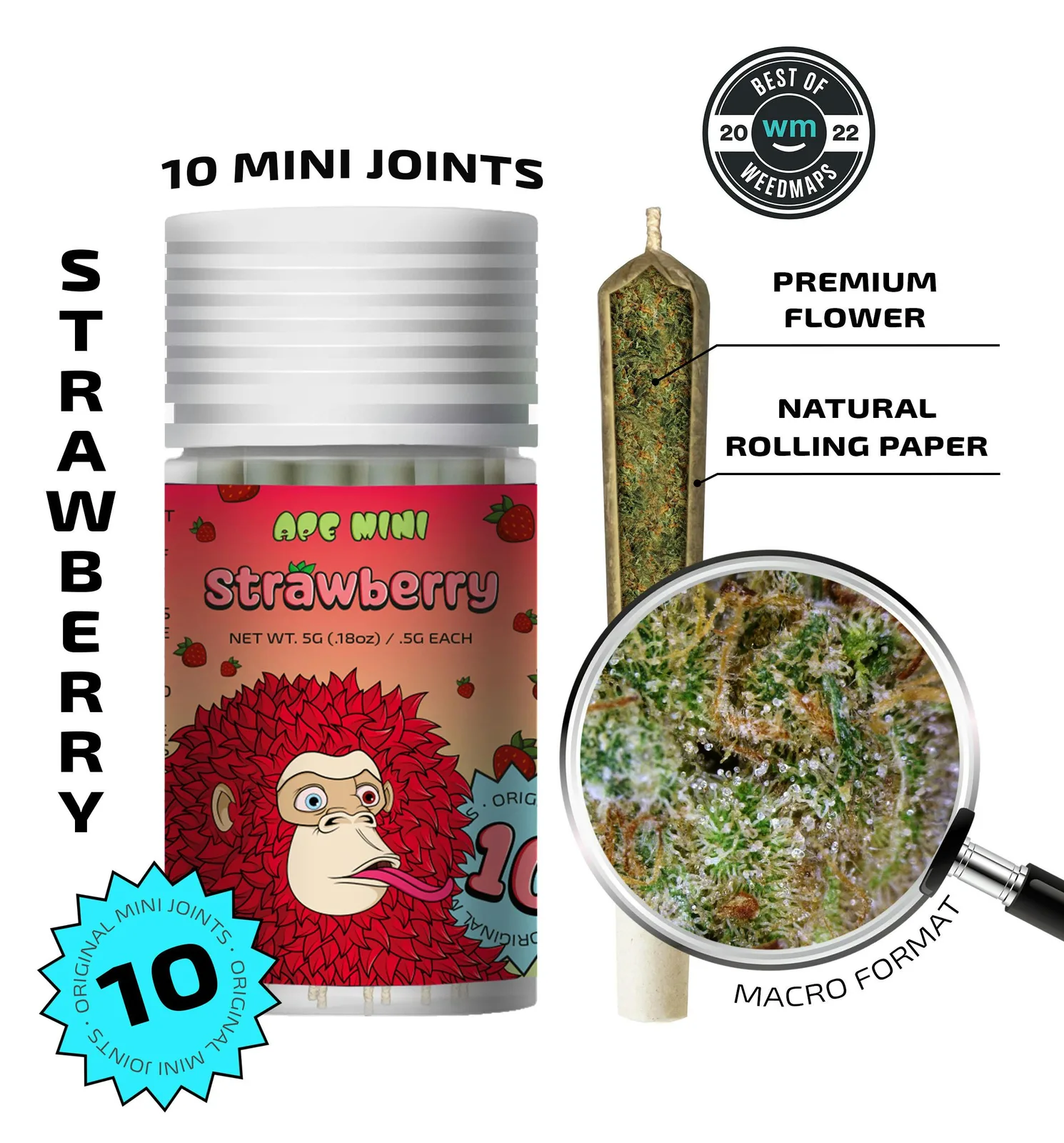 Strawberry — 10 original mini joints (5g | 0.5g each)