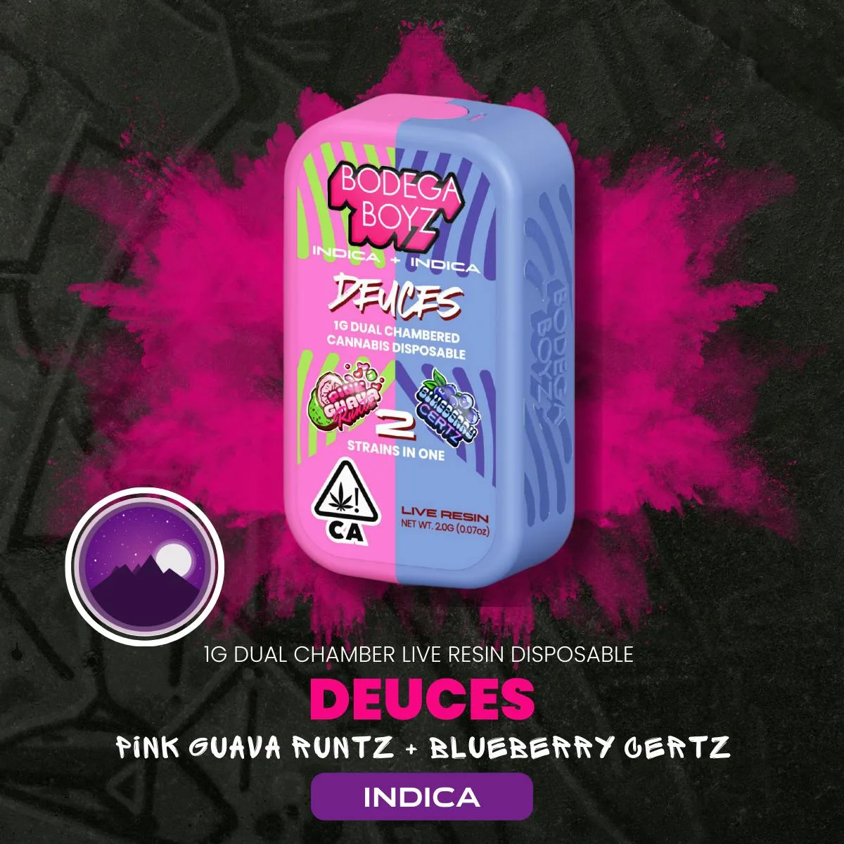 1 gram Deuces Pink Guava Runtz x Blueberry Certz Live Resin Vape | CA